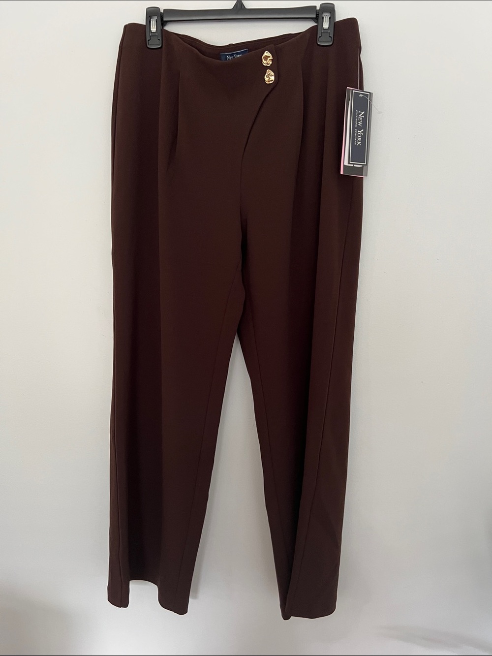 New York & Company brown high-rise tailored dress pants